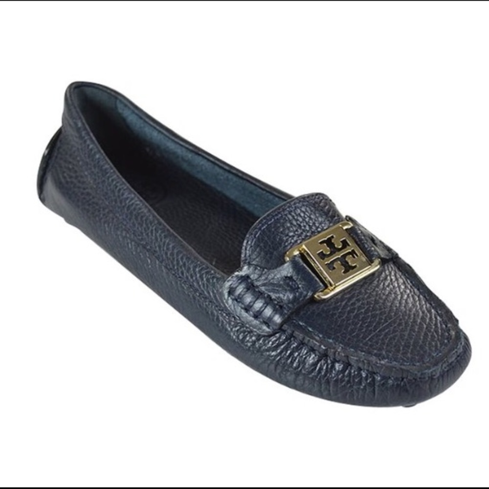 NAVY BLUE TORY BURCH KENDRICK DRIVER LOAFERS